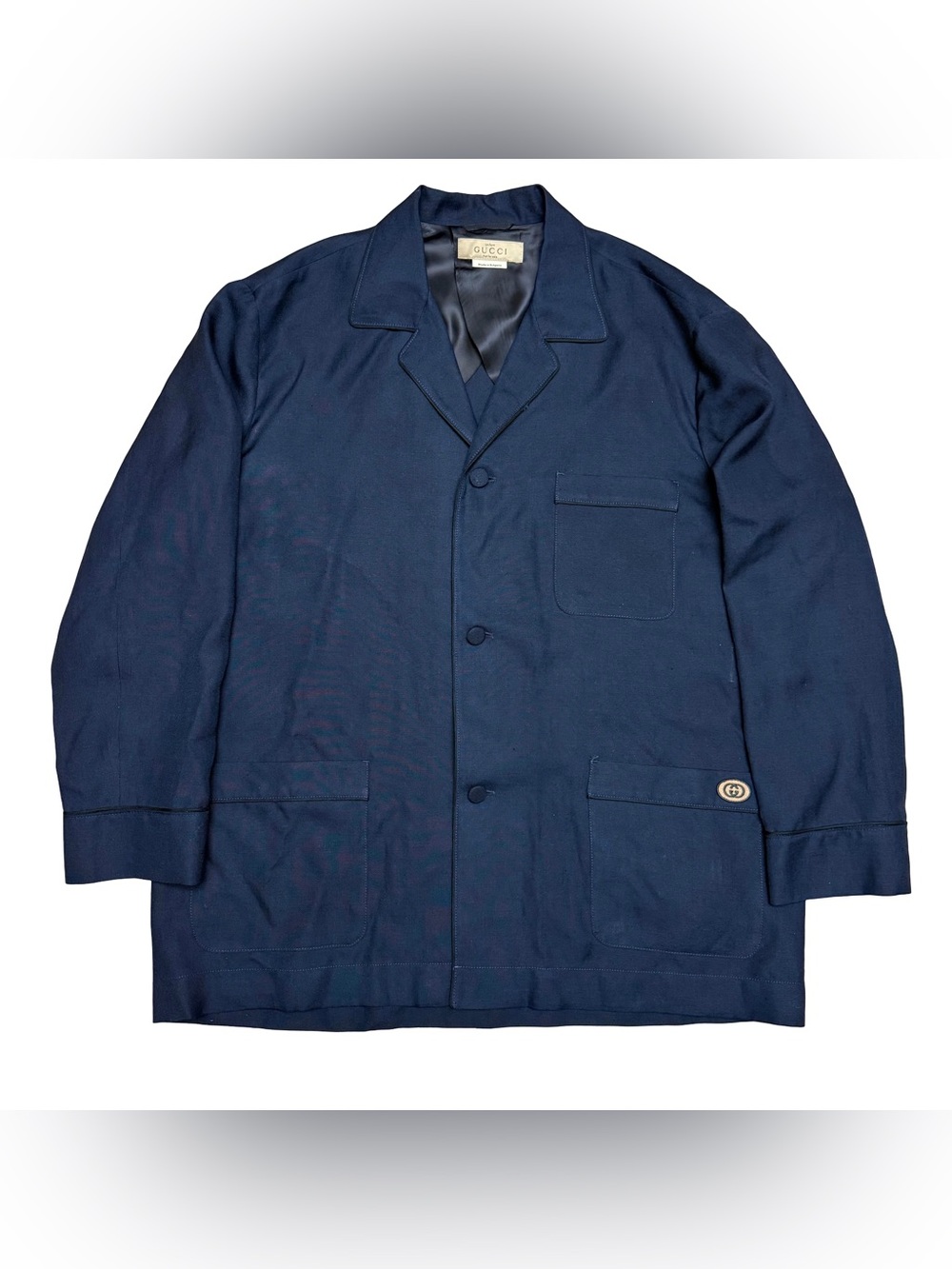 Gucci Uniform Not For Sale Jacket GG Logo Rare Navy Blue Size 56